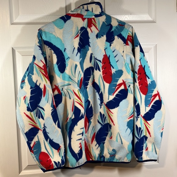 EXC Patagonia 2016 Fleece Synchilla Snap-T Feather Dance Channel Blue Women’s L - Picture 6 of 15